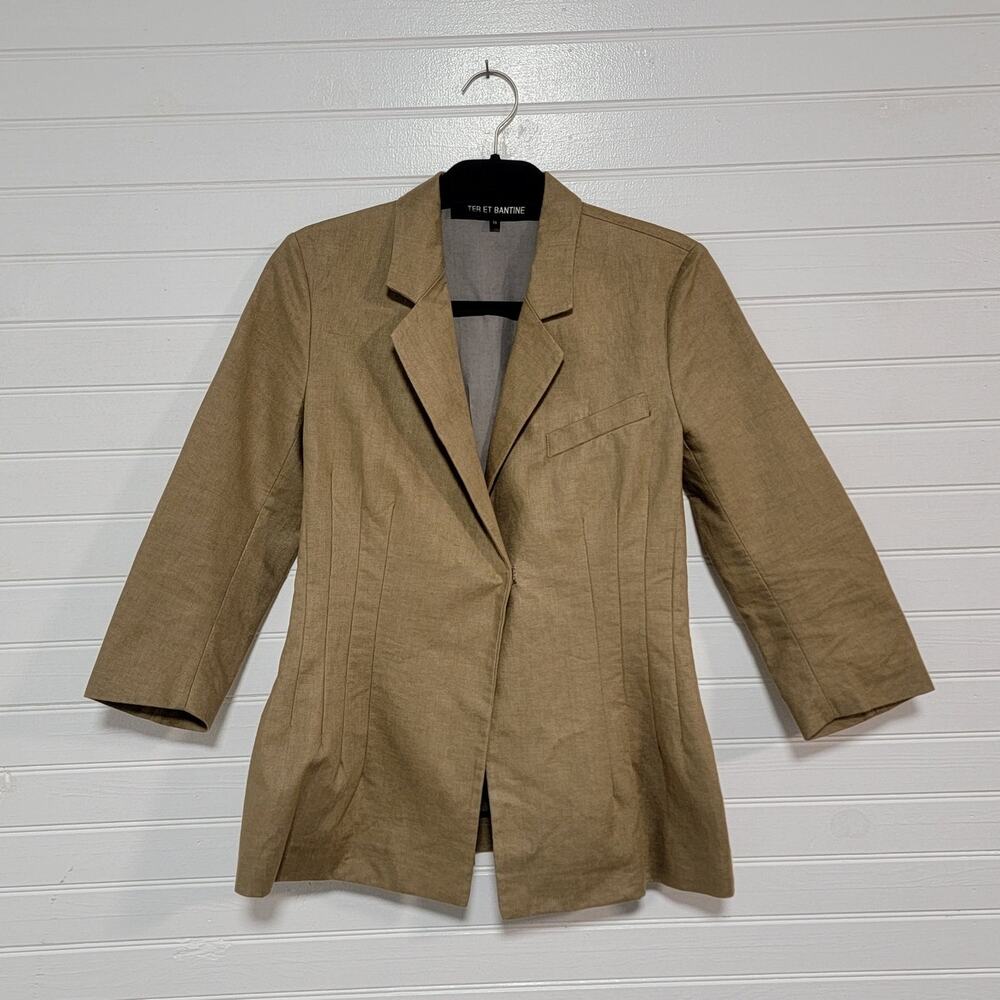 Ter Et Bantine IT Size 38 US 2 Linen Cotton Fitted Designer Luxury Blazer Jacket